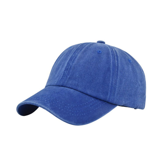 Plain Cotton Baseball Cap | Vintage Washed Cotton – Royal Blue