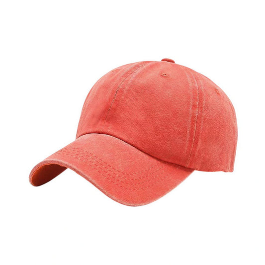 Plain Cotton Baseball Cap | Vintage Washed Cotton – Dusty Orange