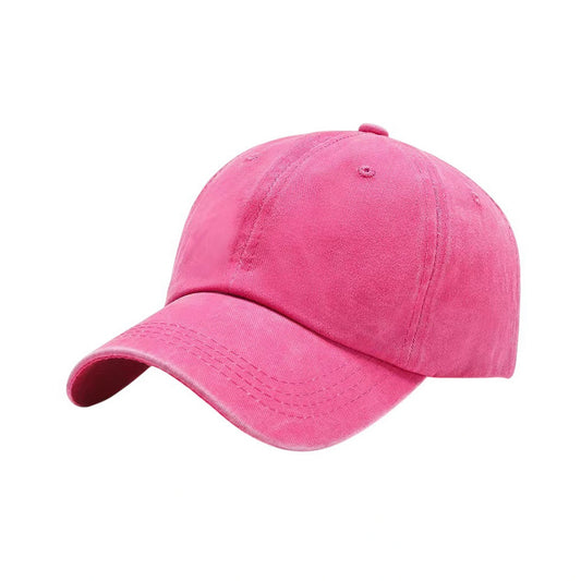 Plain Cotton Baseball Cap | Vintage Washed Cotton – Hot Pink