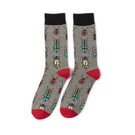 Unisex Socks | Beetle Pattern Design – Grey