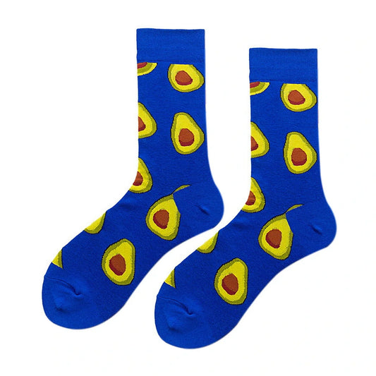 Unisex Socks | Avocado Pattern Design – Blue
