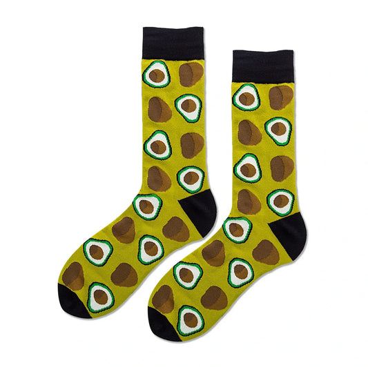 Unisex Socks | Avocado Pattern Design – Olive Green