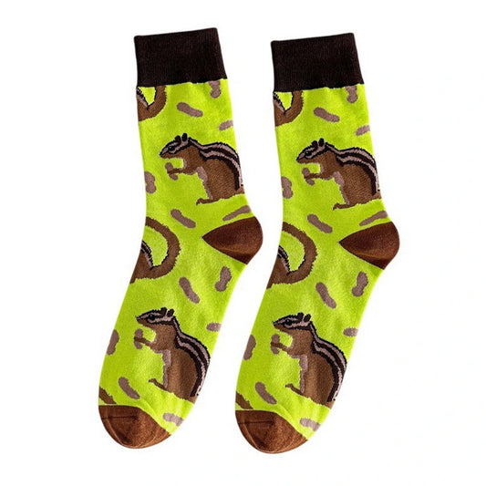 Unisex Socks | Chipmunk Pattern Design – Green