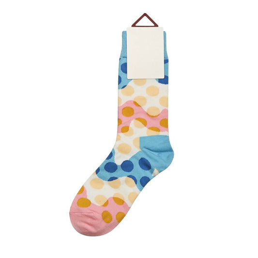 Ladies Socks | Colourful Abstract Polka Dot Pattern – Blue & Pink