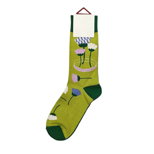 Ladies Socks | Botanical Floral Design - Green