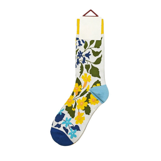 Ladies Socks | Floral Pattern - White