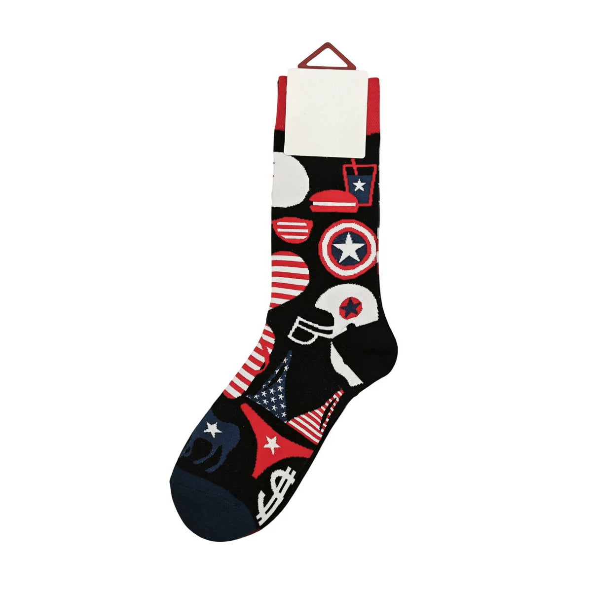 Unisex Socks | American Retro Star & Stripe Pattern – Black