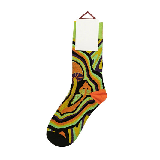 Unisex Socks | Abstract Wave Pattern – Black