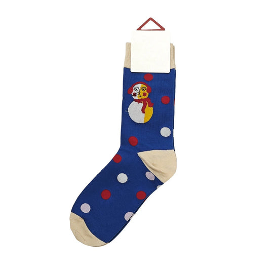 Unisex Socks | Snowman & Polka Dot Pattern – Blue