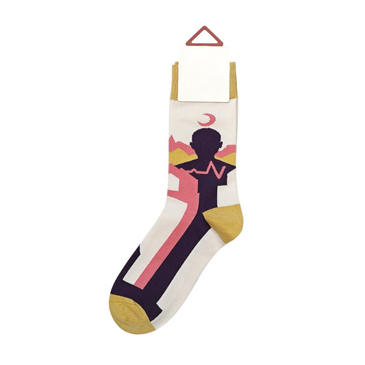 Unisex Socks | Abstract Silhouette Design – Pink