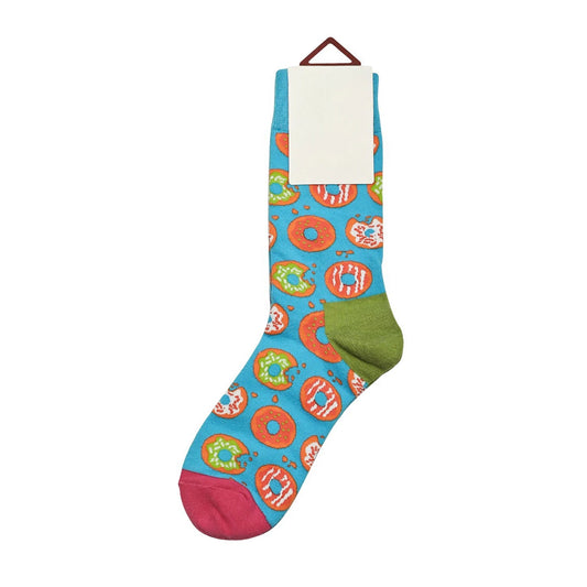 Unisex Socks | Colourful Doughnut Pattern – Blue