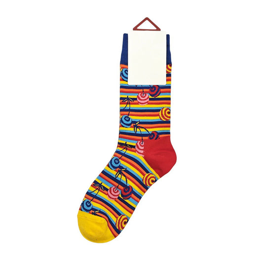 Unisex Socks | Colourful Lollipop & Stripe Pattern – Yellow