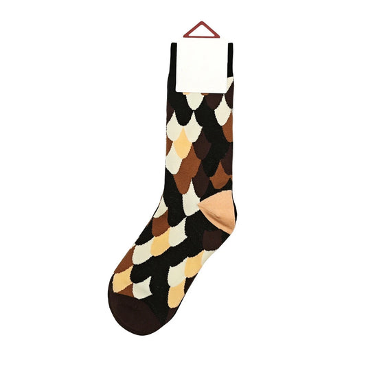Unisex Socks | Abstract Scale Pattern – Black & Brown