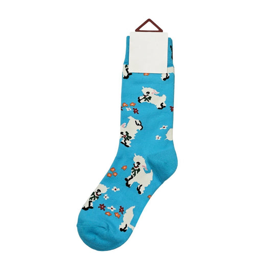 Ladies Socks | Lamb Pattern - Sky Blue