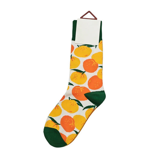 Ladies Socks | Orange Pattern - Yellow