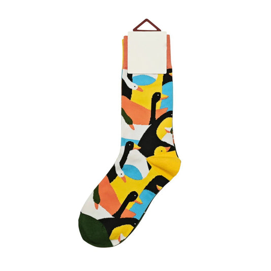Unisex Socks | Colourful Duck Pattern – Yellow