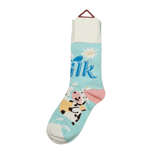 Ladies Socks | Cow Pattern - Blue