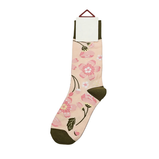 Ladies Socks | Pink Floral Pattern - Blush