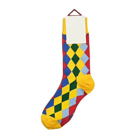 Unisex Socks | Colourful Argyle Pattern – Yellow