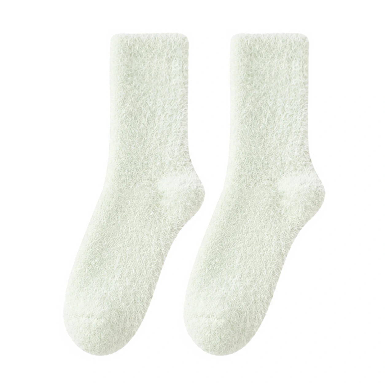 Ladies Socks | Plain Fluffy Socks - Mint