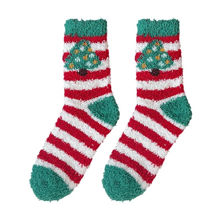 Christmas Socks | Christmas Tree Stripe – Red & Green
