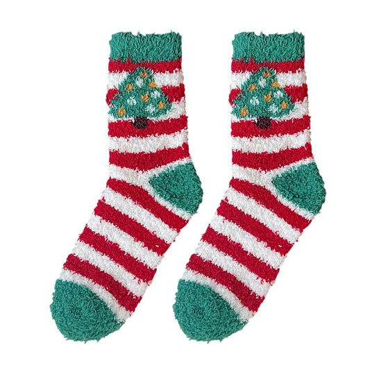 Christmas Socks | Christmas Tree Stripe – Red & Green