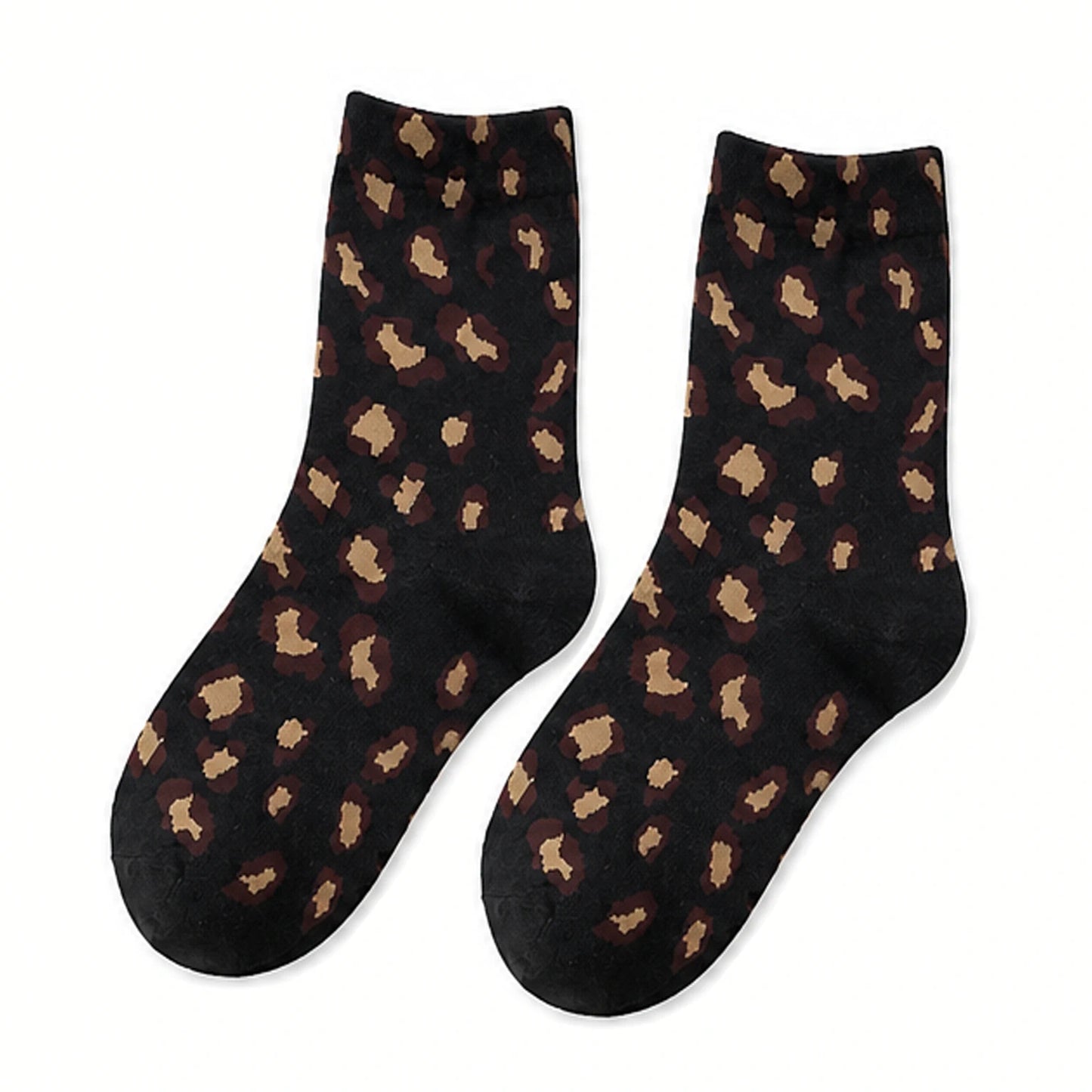 Ladies Socks | Classic Leopard Print Design – Black