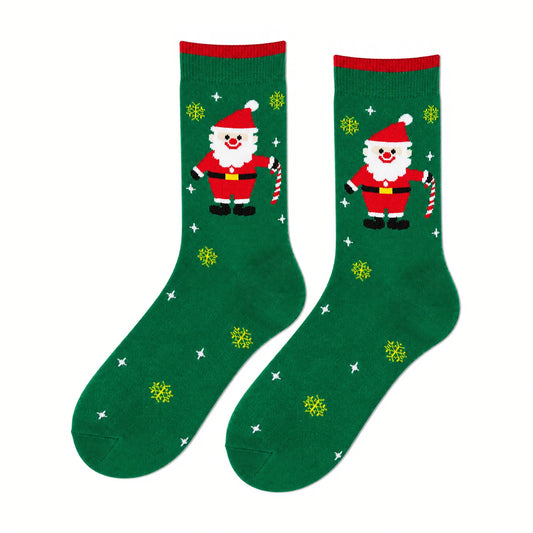 Christmas Socks | Santa Candy Cane – Green & Red