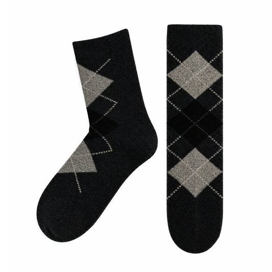 Unisex Socks | Argyle Diamond Pattern – Black