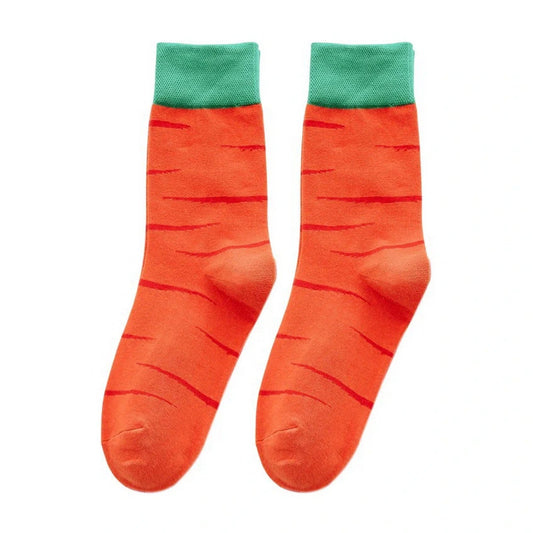 Unisex Socks | Carrot Inspired Colour Block Design – Orange & Green