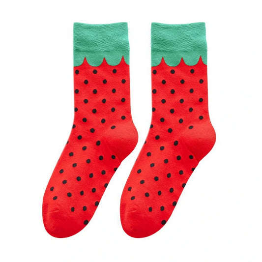 Ladies Socks | Watermelon Inspired Pattern – Red