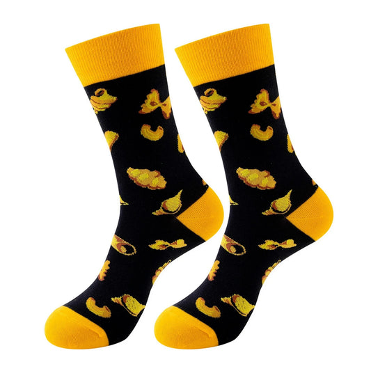 Unisex Socks | Abstract Mustard Pattern Design – Black