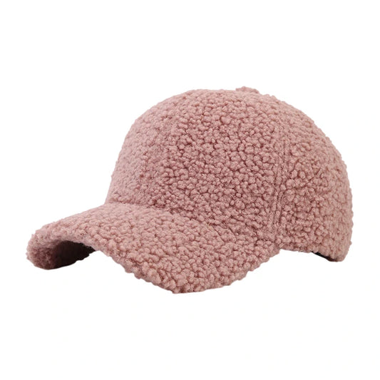 Fashion Hat | Teddy Fleece Baseball Cap – Pink