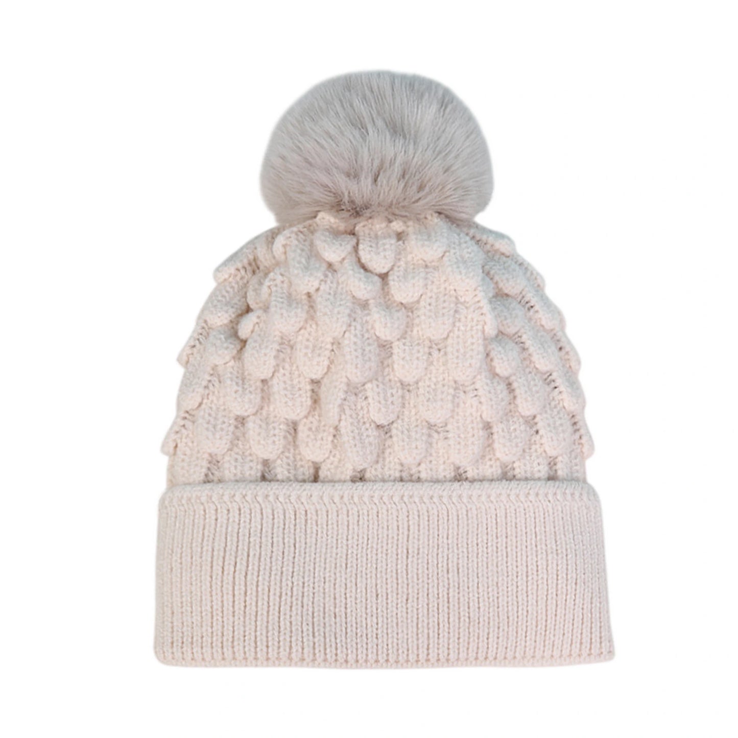 Bobble Hat | Textured Bubble Knit – Cream