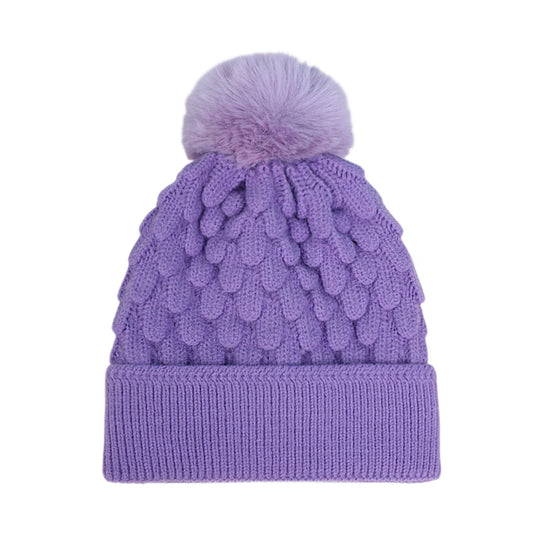 Bobble Hat | Textured Bubble Knit – Lilac