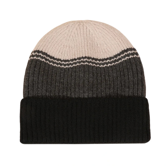 Ski Hat | Colour Block Rib Knit – Black