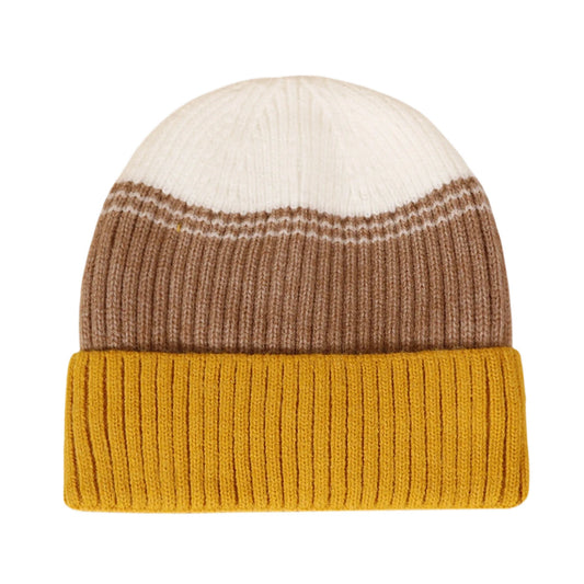 Ski Hat | Colour Block Rib Knit – Mustard