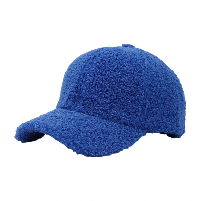 Fashion Hat | Teddy Fleece Baseball Cap – Blue
