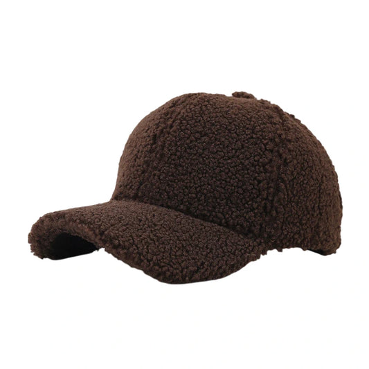Fashion Hat | Teddy Fleece Baseball Cap – Brown