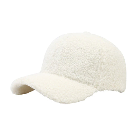 Fashion Hat | Teddy Fleece Baseball Cap – Cream