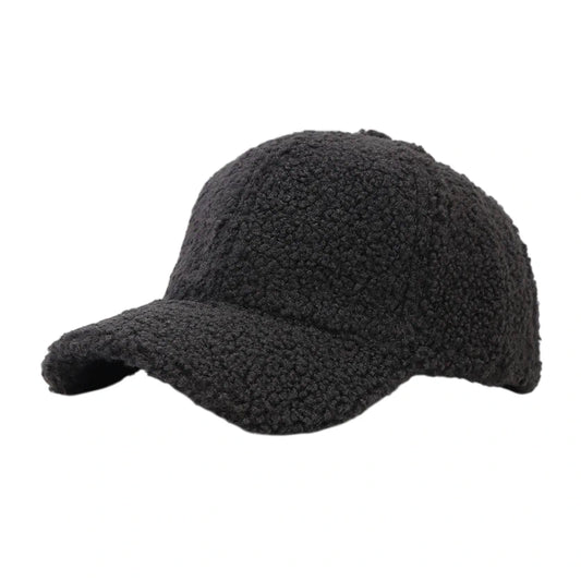 Fashion Hat | Teddy Fleece Baseball Cap – Dark Grey
