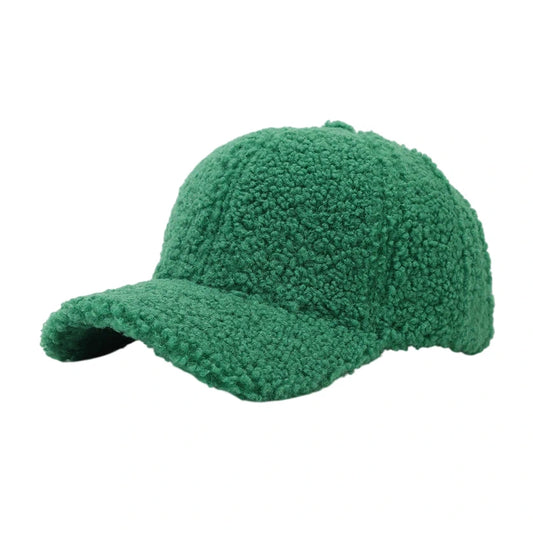 Fashion Hat | Teddy Fleece Baseball Cap – Green