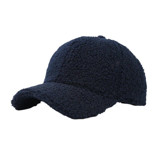 Fashion Hat | Teddy Fleece Baseball Cap – Navy