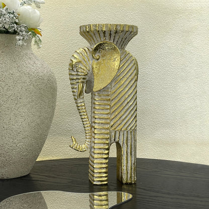 【Pre-order: 30-day lead time | MOQ: 120 units】 Multi-Pose Resin Elephant Sculptures | Gold | Artistic Home Collection