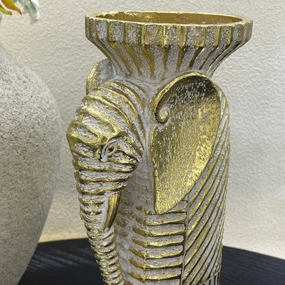 【Pre-order: 30-day lead time | MOQ: 120 units】 Multi-Pose Resin Elephant Sculptures | Gold | Artistic Home Collection