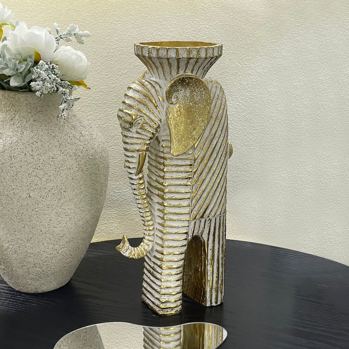 【Pre-order: 30-day lead time | MOQ: 120 units】 Multi-Pose Resin Elephant Sculptures | Gold | Artistic Home Collection