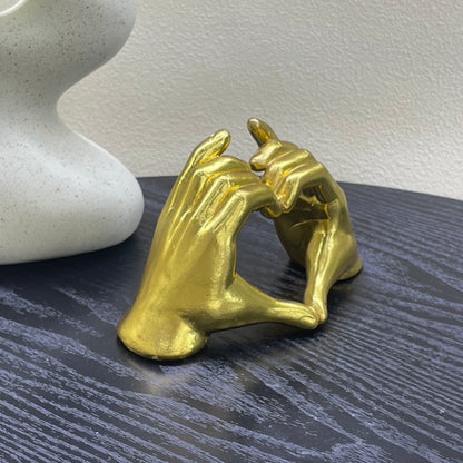 【Pre-order: 30-day lead time | MOQ: 120 units】Resin Heart-Hand Sculptures | black/cream/gold color | Artistic Home Collection