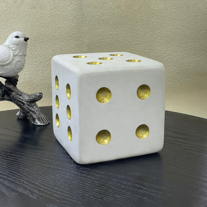 【Pre-order: 30-day lead time | MOQ: 120 units】Resin Dice Decor | Black/White | Multi-Size | Artistic Home Collection