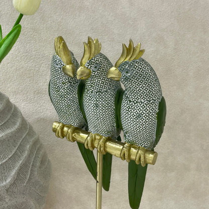 【Pre-order: 30-day lead time | MOQ: 120 units】Resin Parrot Sculptures | Artistic Home Collection