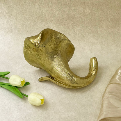 【Pre-order: 30-day lead time | MOQ: 120 units】Gold color Trumpet Flower Resin Candle Holder | Artistic Home Collection